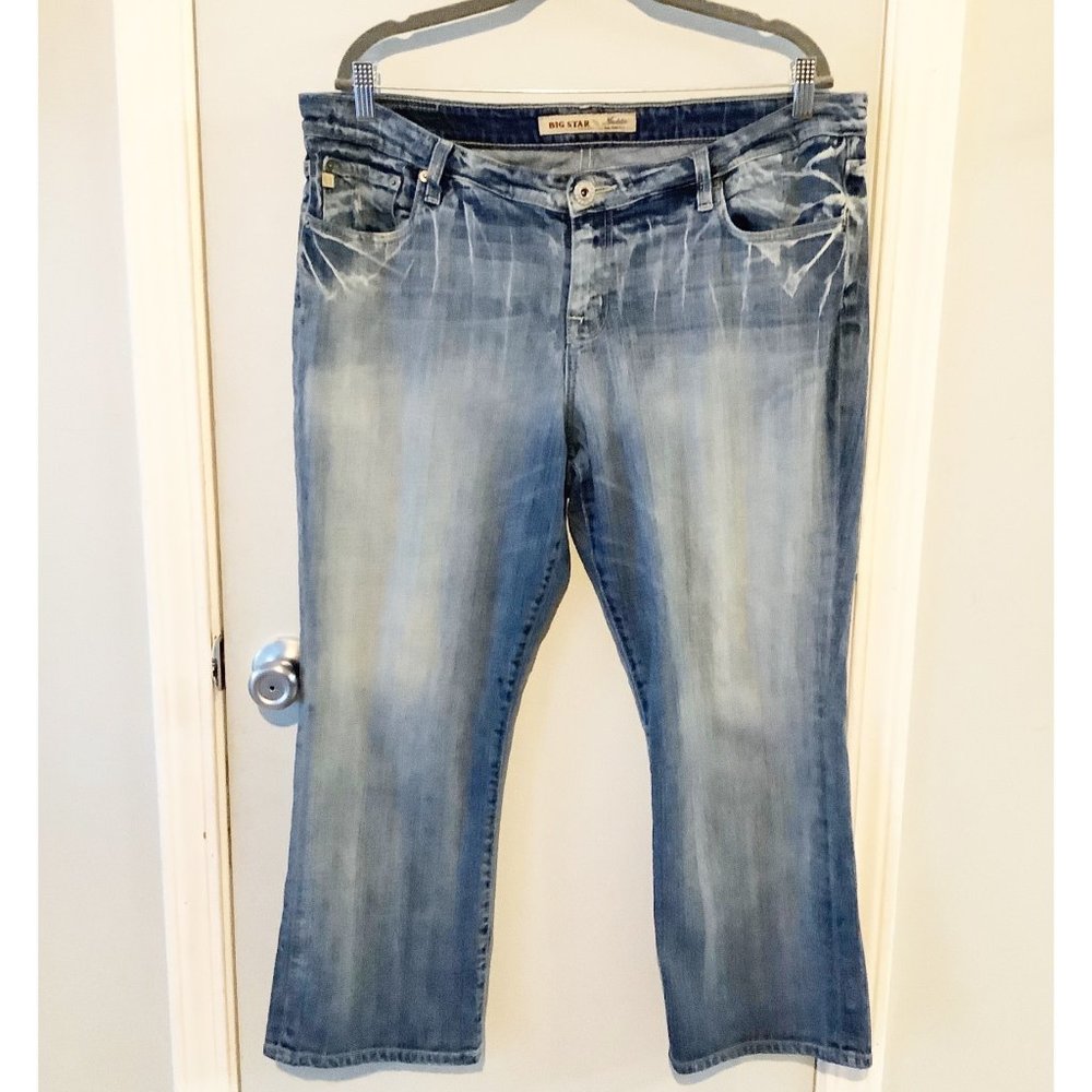 Big Star Maddie Mid Rise Boot Cut Jeans Si…